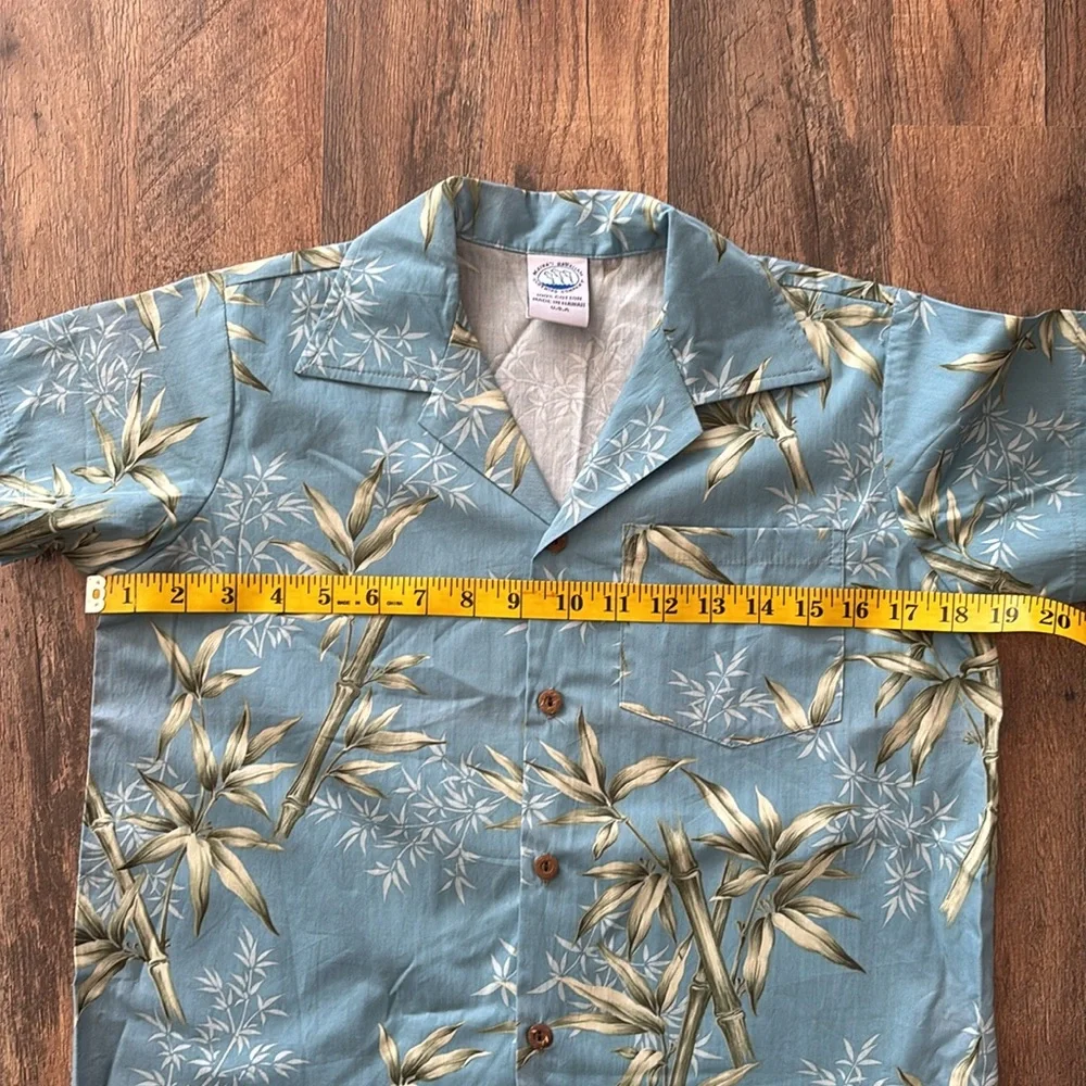 Boys Blue Hawaiian Vacation Summer button down casual shirt made in Hawaii 10